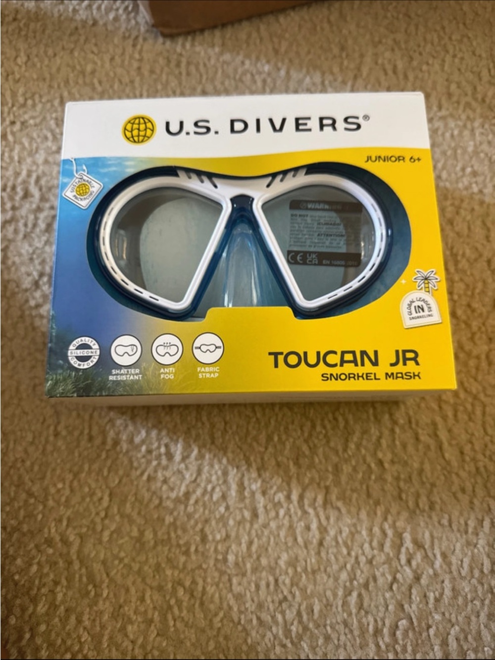 Toucan Jr Kids Snorkel Mask — Blue & White